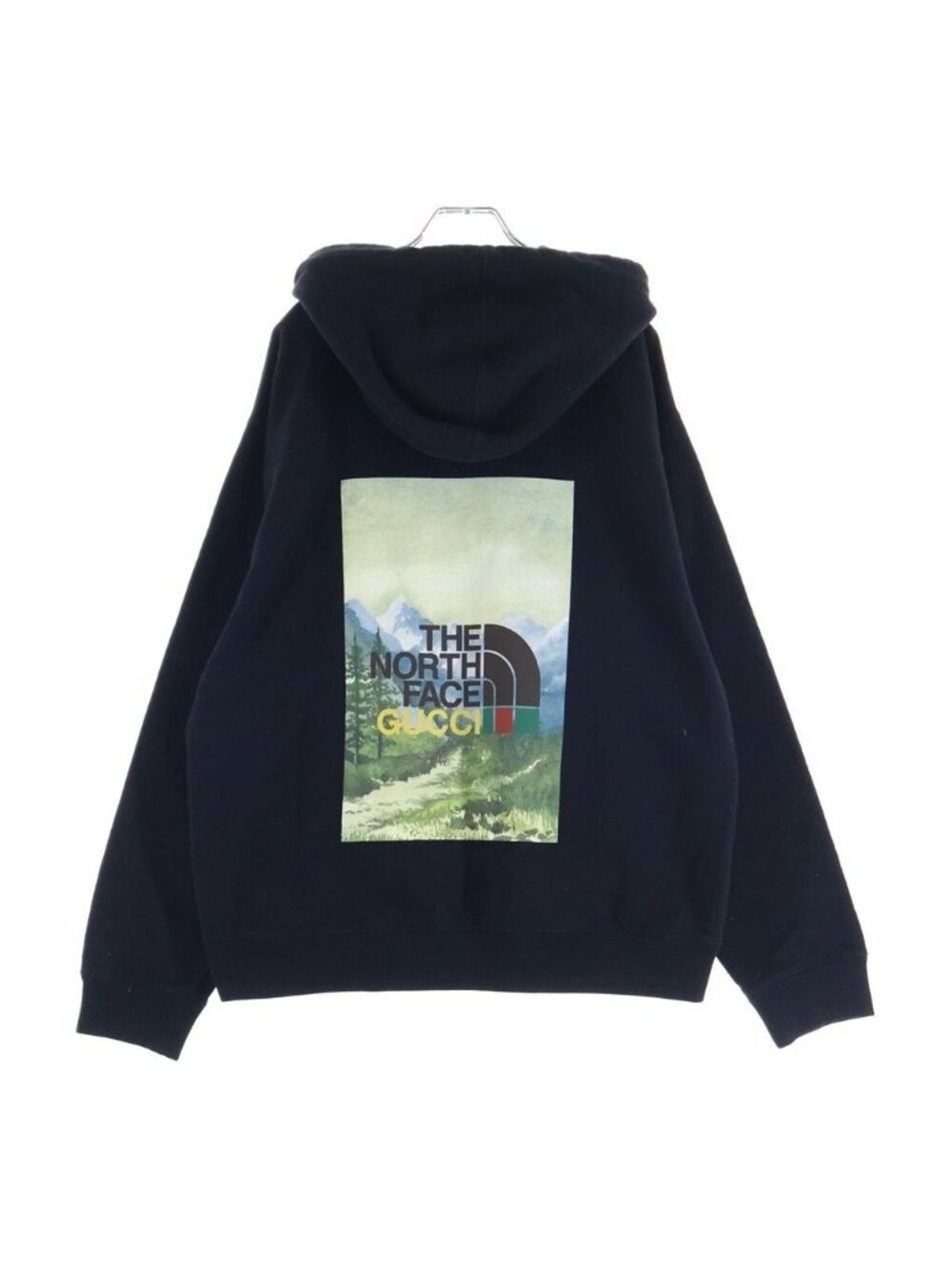Gucci the North Face Pullover Hoodie Double Sided Print Logo Black
